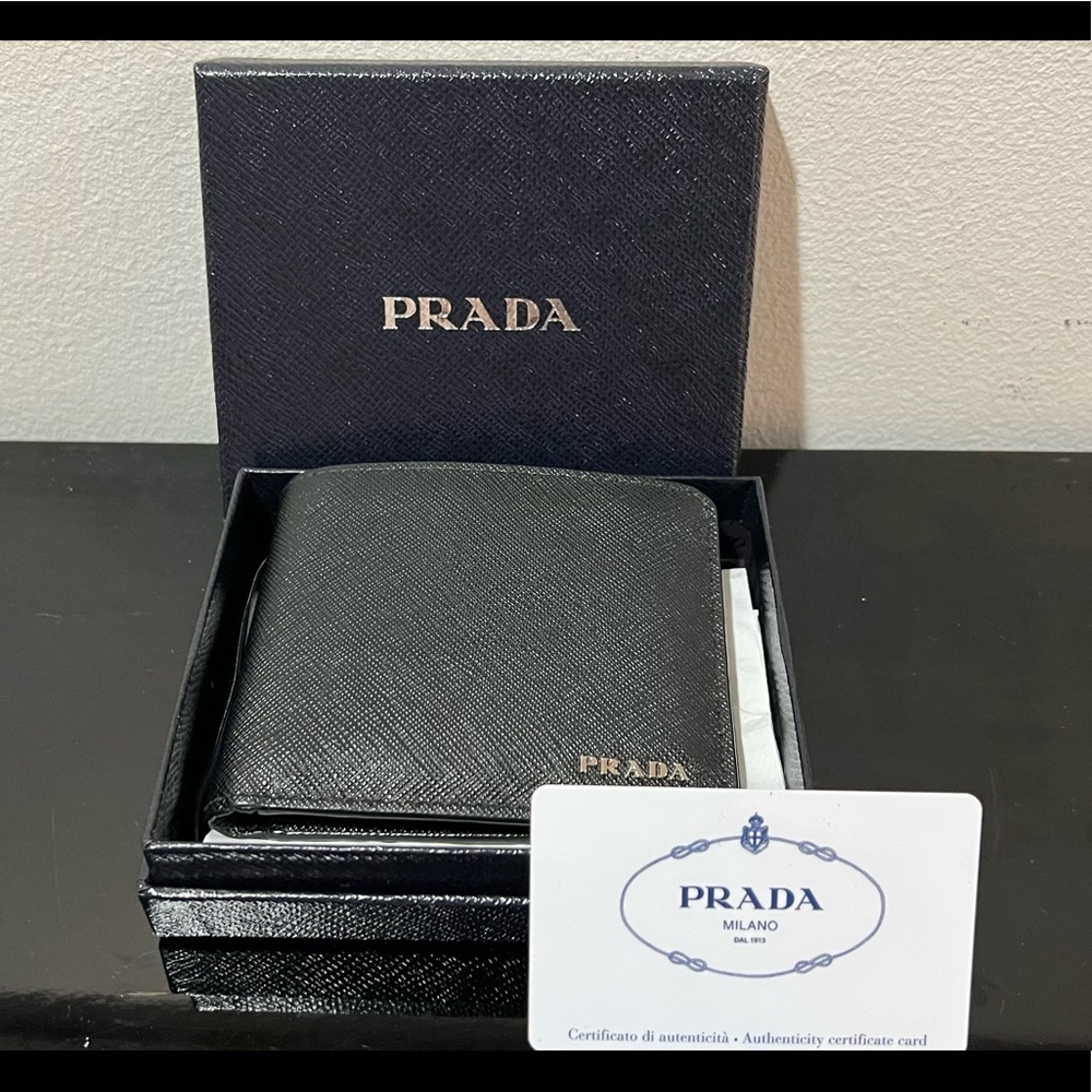 FINAL PRICE - Prada Saffiano Leather Wallet for Men - Black
